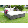 2017 Best selling PE synthetic wicker double daybed outdoor furniture